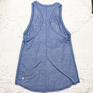 LULULEMON heathered Astro blue Hot Like Agni Singlet split back tank top 4